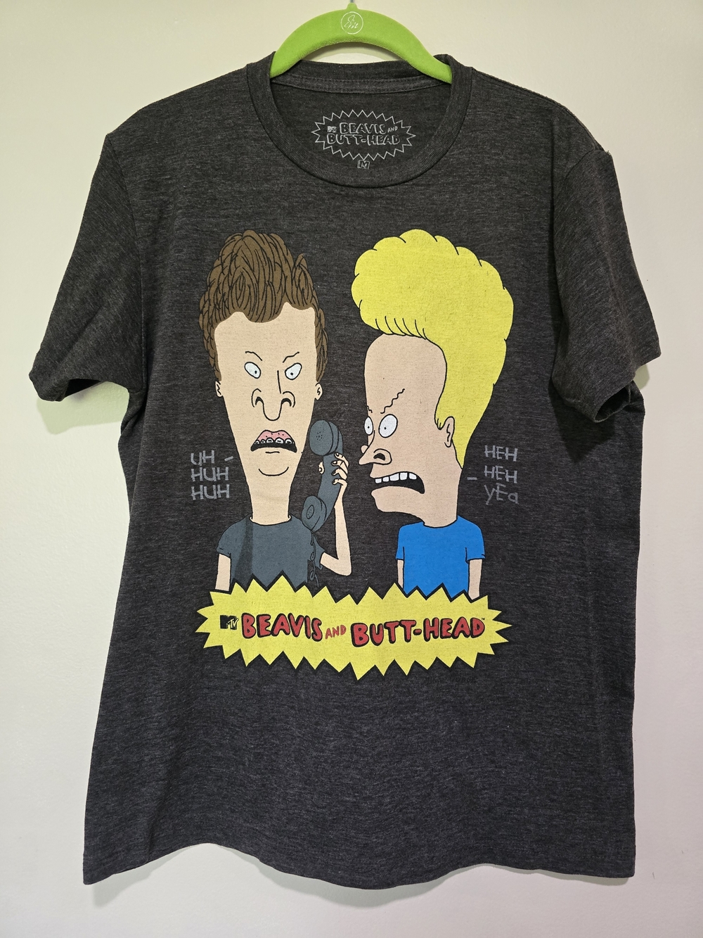 MTV Beavis and Butt-Head Charcoal Graphic Tee Size M